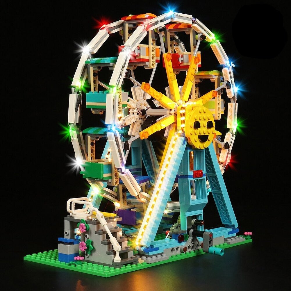 Custom MOC Same as Major Brands! LED Lighting Set for 31119 Ferris Wheel Amusement Park Toy Light Kit, Not Included the Building Block