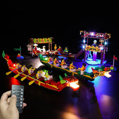 LED Lighting Set for 80103 Chinese Dragon Boat Race Collectible Building Brick Light Kit, Not Included the Block Model Jurassic Bricks