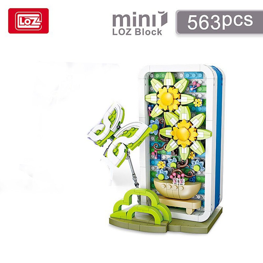 LOZ MINI Flower Watering Can Potted Building Block MOC Creative Plant Bouquet Home Decoration Bricks Toys Kids Gifts 1936 1932 Jurassic Bricks