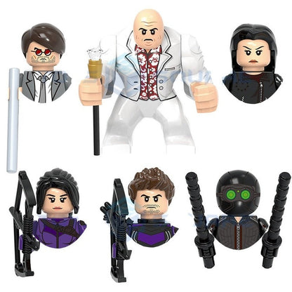 MARVEL Kingpin Echo Daredevil Hawkeye Black Widow Yelena Belova Model Building Blocks MOC Bricks Set Gifts Toys For Kids Jurassic Bricks