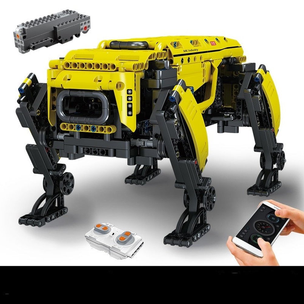 Mk 15066 Technical Robot Toys The RC Motorized Boston Dynamics Big Dog Model Alphadog Building Blocks Bricks Kids Gifts, Size: Small, Yellow