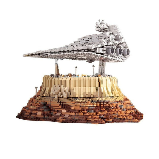 MK MOC Star Destroyer Cruise Starship The Empire Over Jedha City Model Sets Building Block Brick Toys For Kids Gifts Jurassic Bricks