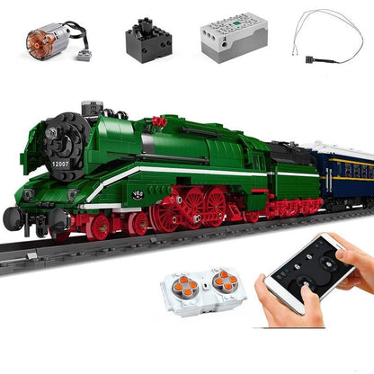 Custom MOC Same as Major Brands! MK Technical Creative City Train Locomotive Rail Tracks Power Function Building Blocks DIY kid Trains Toys