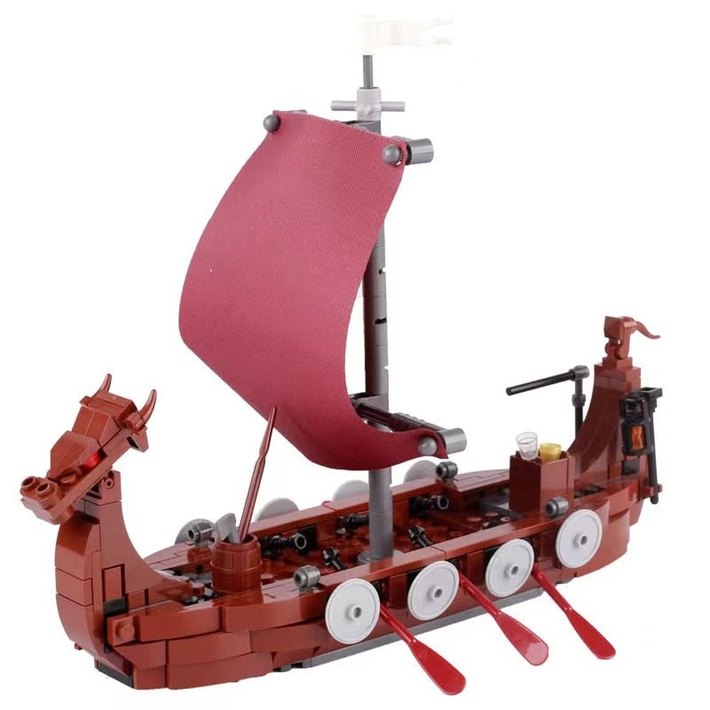 MOC 316 pcs Building Block Model Medieval Viking Ship Toy Gift Decoration Jurassic Bricks