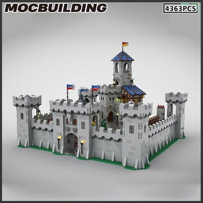 MOC Building Block Modular Castle Gatehouse Wall Tower Staircase DIY Brick Medieval Build Toy Collection Home Decor Present Jurassic Bricks