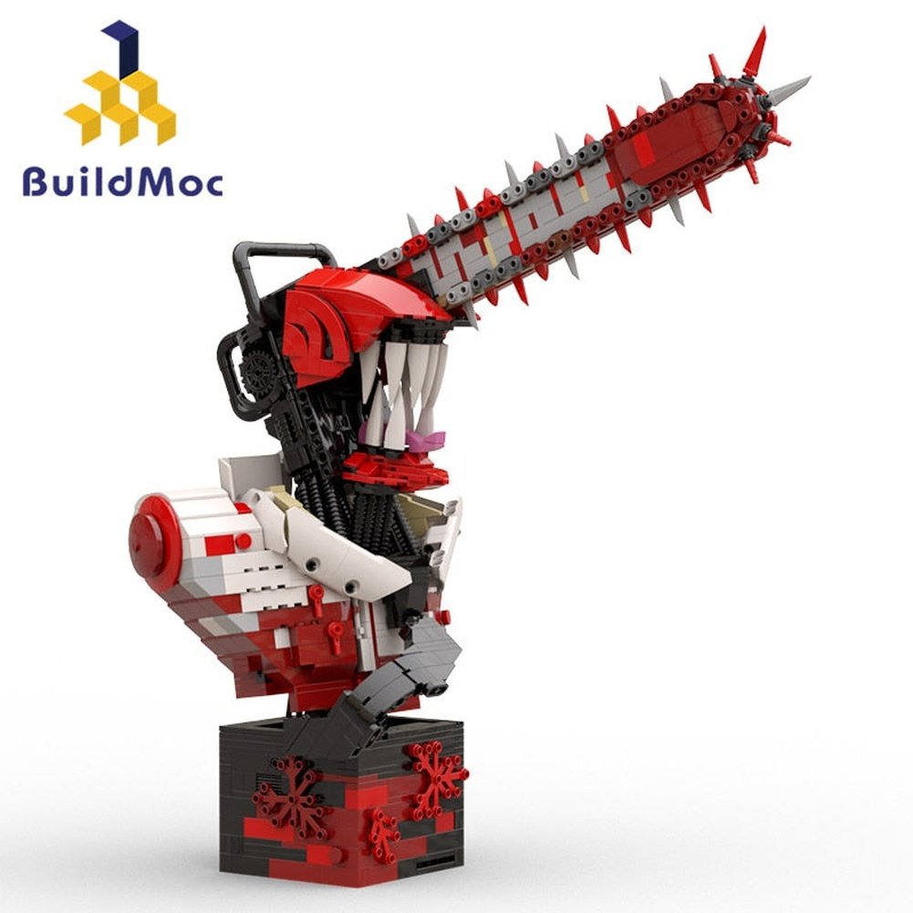 Custom MOC Same as Major Brands! MOC Chainsawed Man Denji Statue Building Blocks Set Demoned Pochitar Anime Character Figures Brickheadz Bricks  Toy