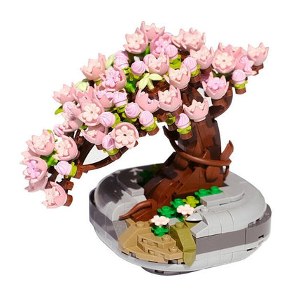 MOC Creative MINI Flower Pot Plant Building Block City Cherry Tree Decoration Bricks DIY Christmas Boys Kids Toys Gifts Jurassic Bricks