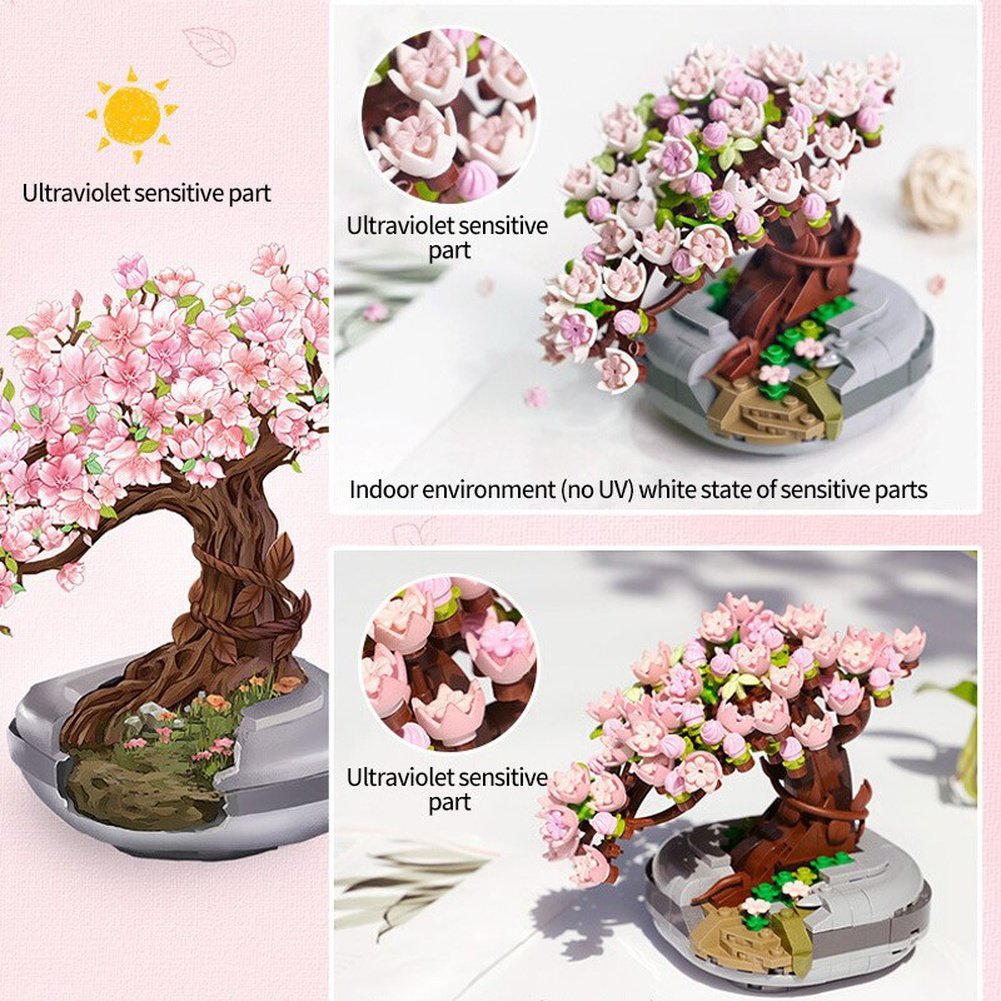 MOC Creative MINI Flower Pot Plant Building Block City Cherry Tree Decoration Bricks DIY Christmas Boys Kids Toys Gifts Jurassic Bricks