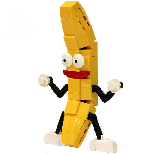 MOC Dancing Yellow Banana Mini Blocks Funny Novelty View Fruit Interactive Assemble Toys Brinquedos Movie Collection Jurassic Bricks