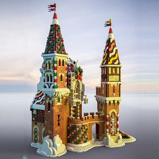 MOC Medieval Castle Building Blocks Country City Villa Ginger bread Castle Bricks Modle Set Puzzle Toys For Kid Gift Jurassic Bricks
