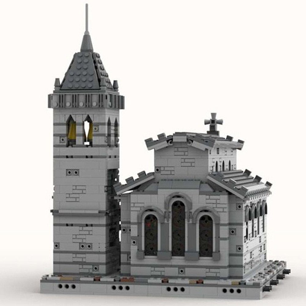 MOC Medieval Church -Modular Notre-Dame DE Model Building Blocks Vintage Famous House Architecture Bricks Toy for Children Gift Jurassic Bricks