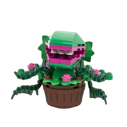 Custom MOC Same as Major Brands! MOC Mini Chomper Flower Building Blocks Kit Man Eater Plants Bricks Pet Green Caterpillar toys    Gfits