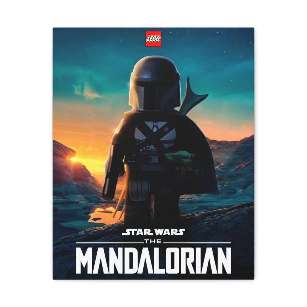 Custom MOC Same as Major Brands Mandalorian LEGO Movie Wall Art Canvas Art With Backing