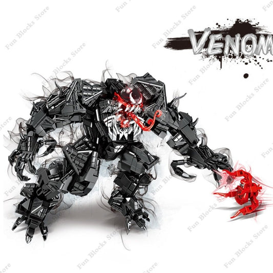 Marvel Superhero Movie Carnage Battle Venom VS Spiderman Model Building Blocks Bricks Sets Figures Kids Toys For Children Gifts Jurassic Bricks