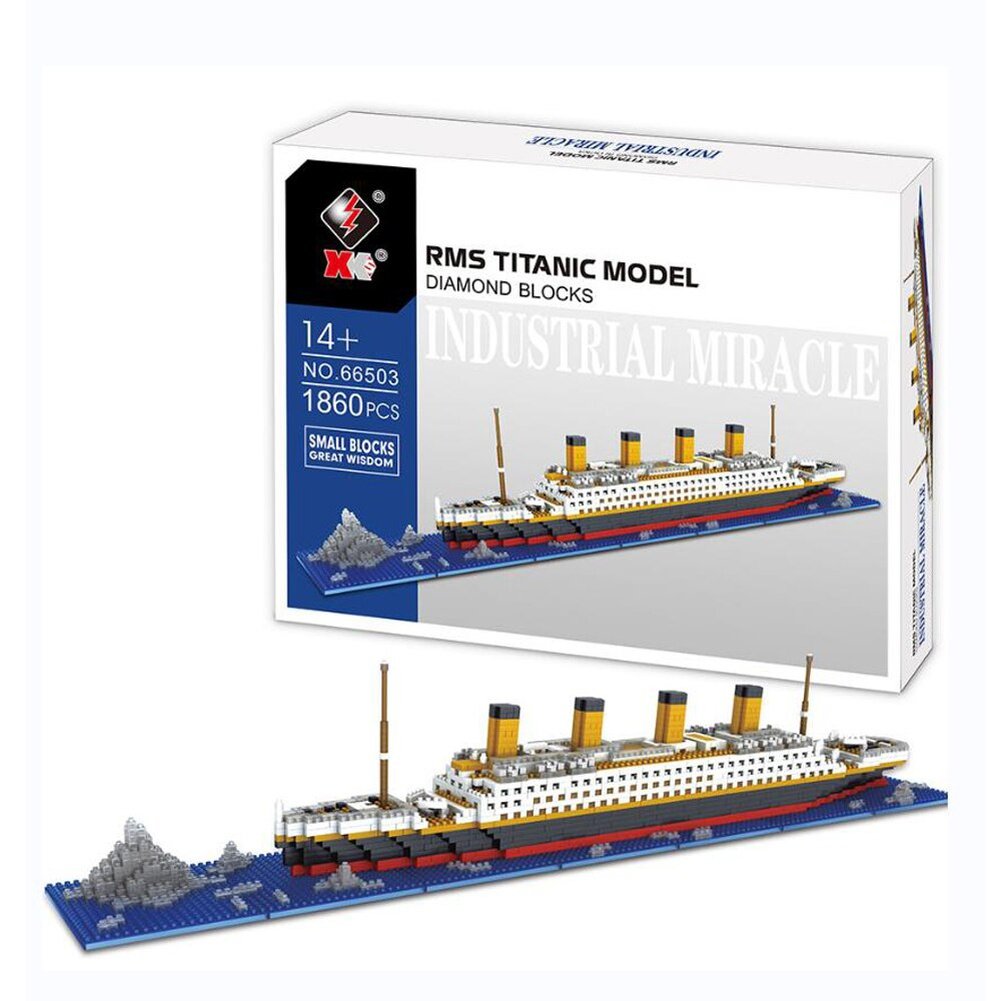 Custom MOC Same as Major Brands! Micro Building Block 1860 Pcs Titanic Cruise Ship Plastic Model Halloween   Toys Fast Delivery