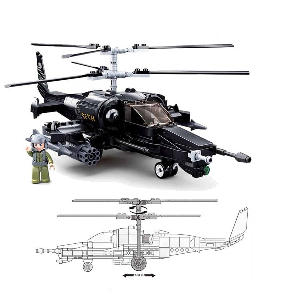 Military King of Jaeger AH-1Z VIPER Gunship Armed Helicopter Building Blocks Kit Bricks Classic Model Toys for Kids Gifts Jurassic Bricks