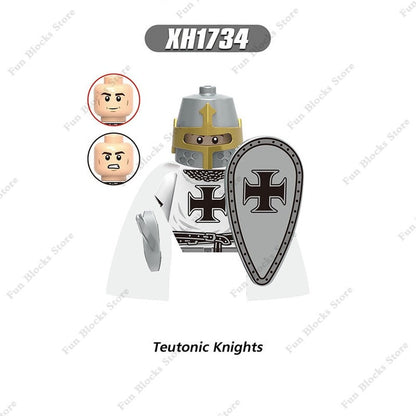 Military Minfigure Minifig Medieval Figures Building Blocks Roman Spartan Soldier Bricks Helmet Sword Accessories MOC Gifts Toys Jurassic Bricks