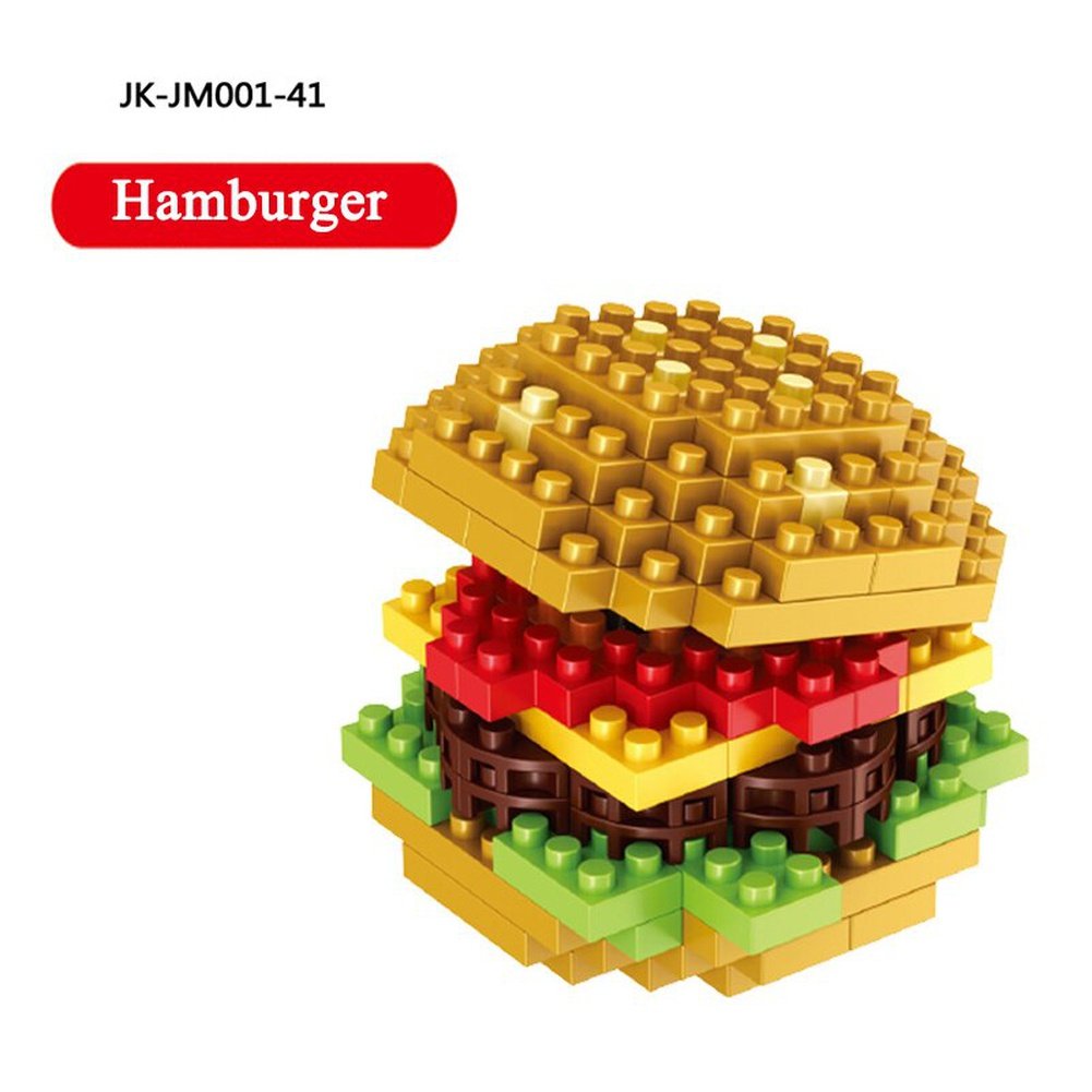 Mini Food Fast Food Fruit 3D Model Building Blocks DIY Wine Burger French Fries Hot Dog Cake Puzzle Assembly Toy Boy Girl Gift Jurassic Bricks