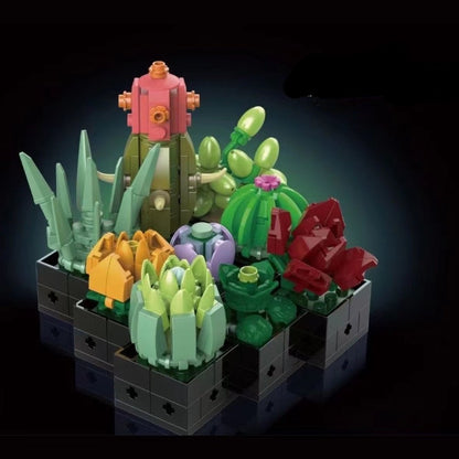 Moc 393pcs Immortal Flower Potted Ornaments Succulents Model Building Blocks Bricks  Diy Moc Assembly Toys For Girls Gift Jurassic Bricks