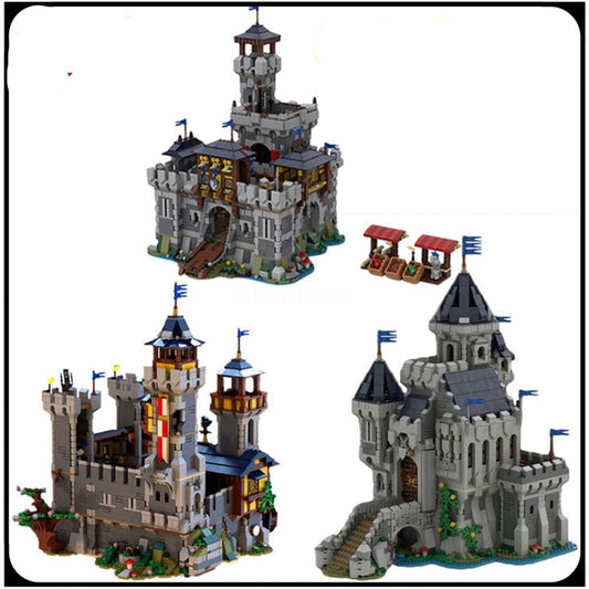 Moc City Architecture Medieval Castle Black Falconed Building Blocks Set Compatible 31120 Bricks Construction Toy Kids Gifts Jurassic Bricks