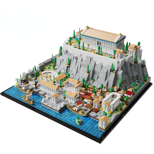 Moc City Greece Acropolised of Athens Building Block Parthenoned Palace Castle Tower Architecture Brick Toys Children Gift Jurassic Bricks