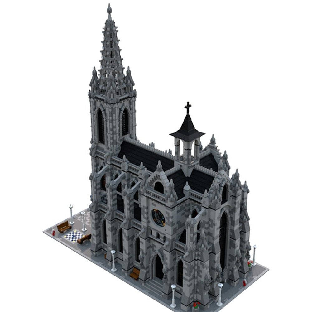 Custom MOC Same as Major Brands! Moc Modular Cathedral Street View Building Blocks Architecture Collection Church Model DIY Construction House Brick For Kid