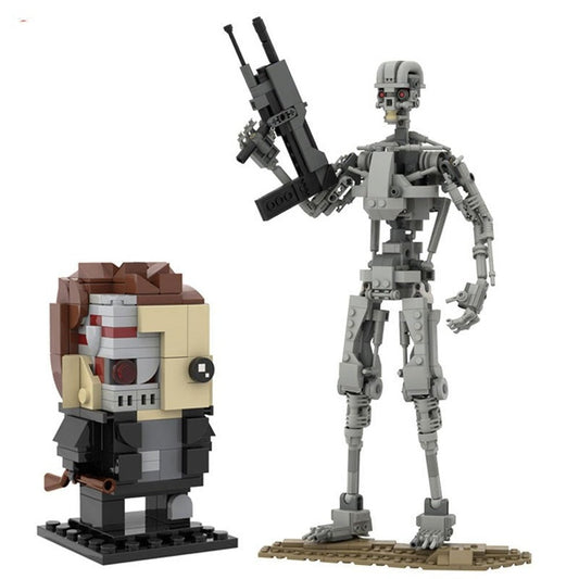 Moc Terminator Robot T-800 Skeleton Model Building Blocks Movies Action Figures Mechanical Assemble Bricks Children Toys Gifts Jurassic Bricks