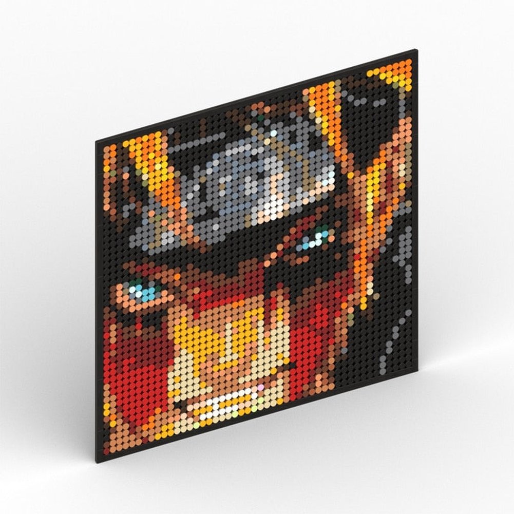 Naruto Sasuke Kakashi Uchiha Itachi Akatsuki Gaara Pein Lee Kurama Pixel Art Building Blocks Brick Decoration Mosaic DIY Toys Jurassic Bricks