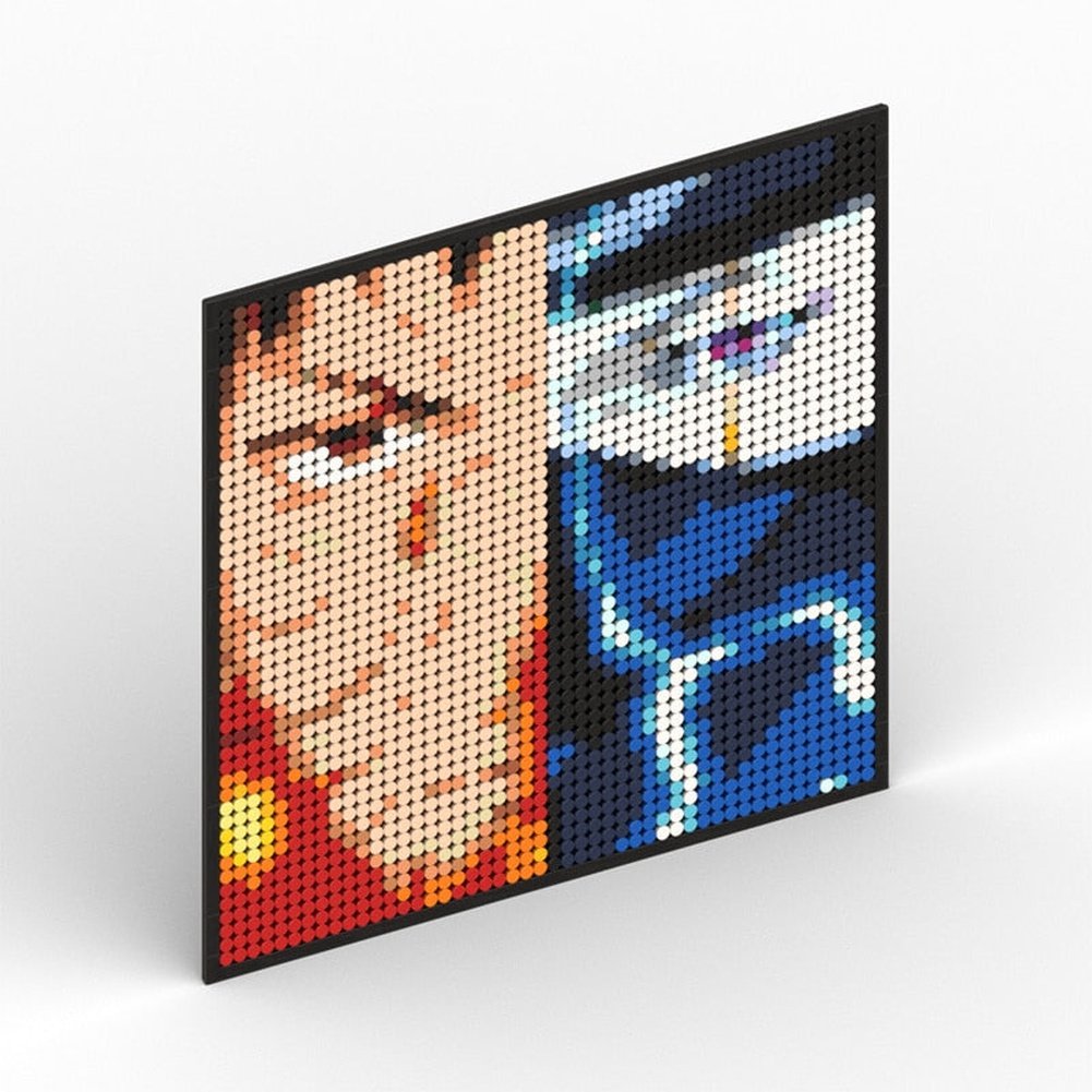 Naruto Sasuke Kakashi Uchiha Itachi Akatsuki Gaara Pein Lee Kurama Pixel Art Building Blocks Brick Decoration Mosaic DIY Toys Jurassic Bricks