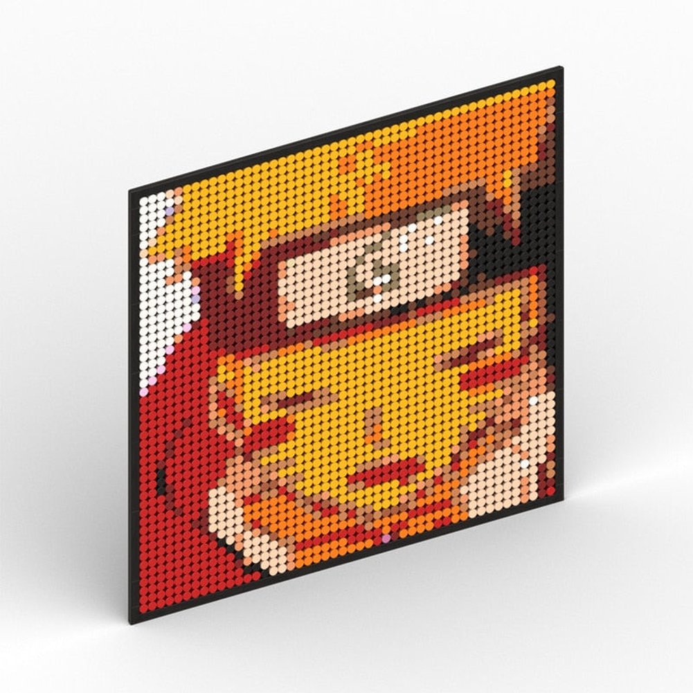 Naruto Sasuke Kakashi Uchiha Itachi Akatsuki Gaara Pein Lee Kurama Pixel Art Building Blocks Brick Decoration Mosaic DIY Toys Jurassic Bricks