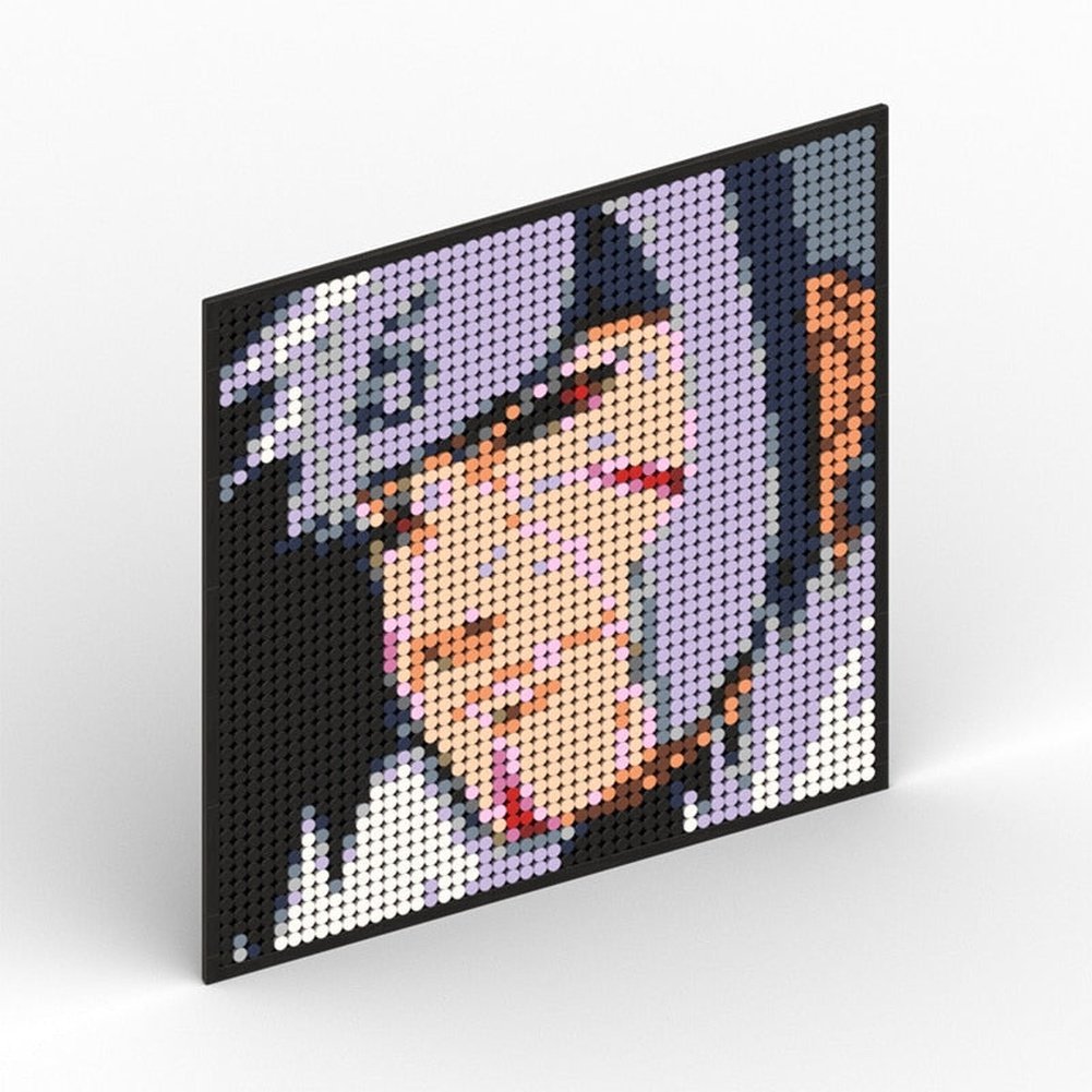 Naruto Sasuke Kakashi Uchiha Itachi Akatsuki Gaara Pein Lee Kurama Pixel Art Building Blocks Brick Decoration Mosaic DIY Toys Jurassic Bricks