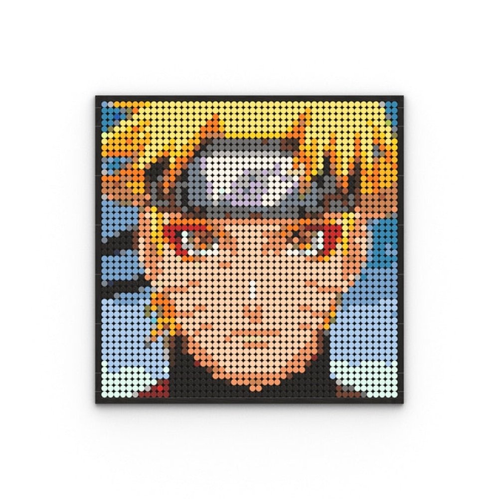 Naruto Sasuke Kakashi Uchiha Itachi Akatsuki Gaara Pein Lee Kurama Pixel Art Building Blocks Brick Decoration Mosaic DIY Toys Jurassic Bricks