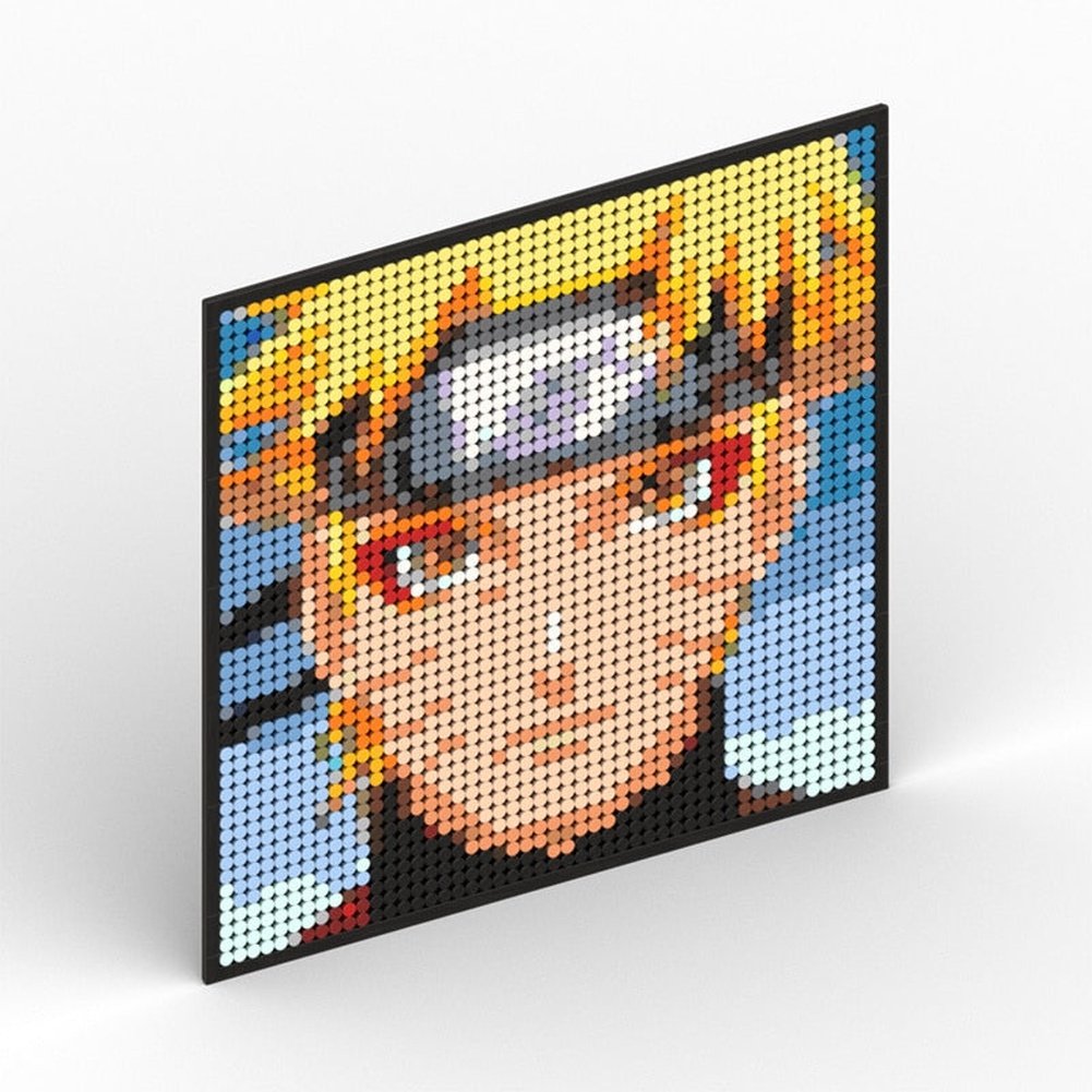 Naruto Sasuke Kakashi Uchiha Itachi Akatsuki Gaara Pein Lee Kurama Pixel Art Building Blocks Brick Decoration Mosaic DIY Toys Jurassic Bricks