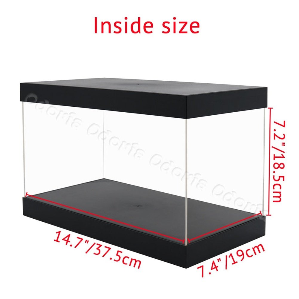 Odoria 21/24/31/37/40cm Acrylic Display Case Large Dustproof Clear Box Cabinet 1/87 1/35 Action Figures Collectibles Model Doll Jurassic Bricks