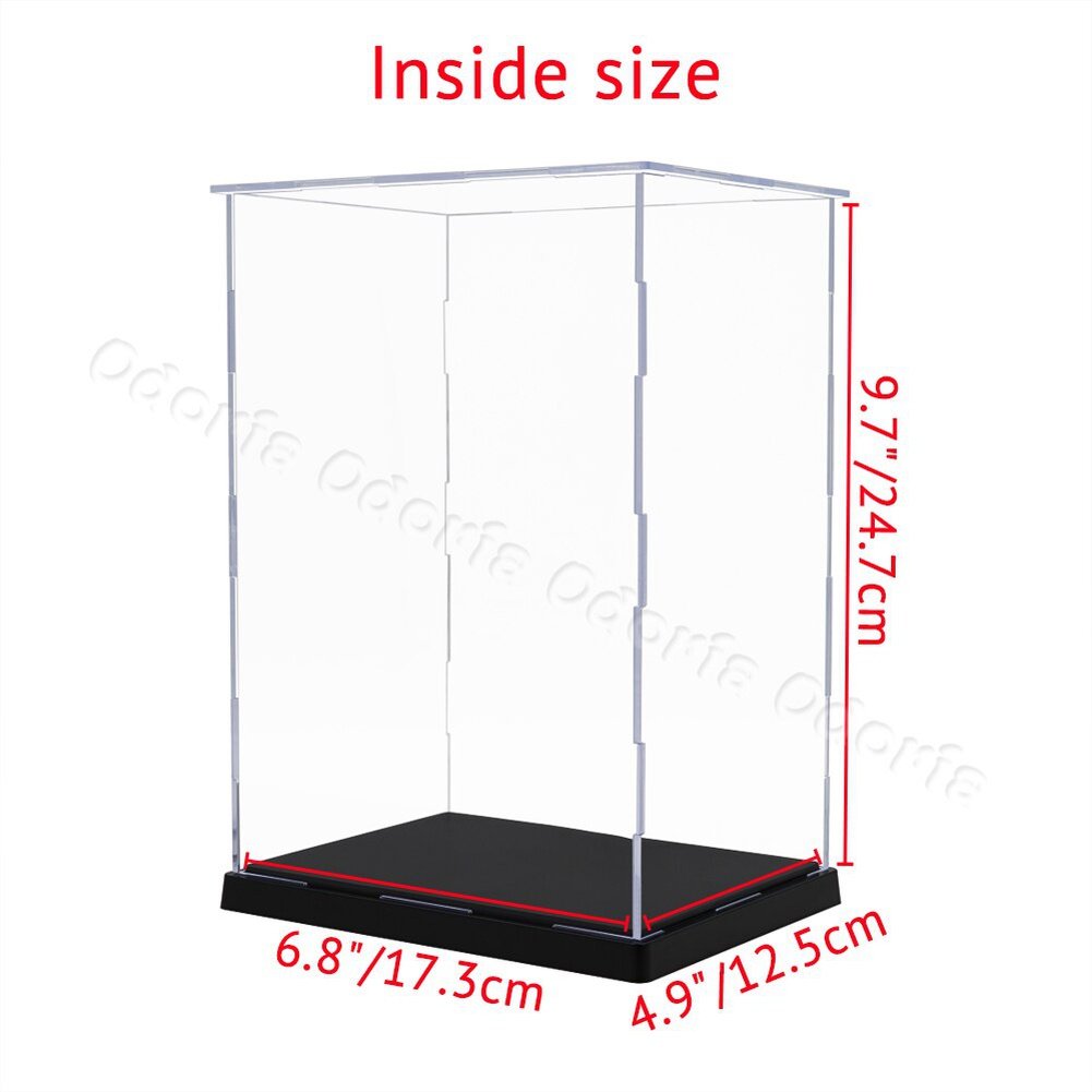 Odoria 21/24/31/37/40cm Acrylic Display Case Large Dustproof Clear Box Cabinet 1/87 1/35 Action Figures Collectibles Model Doll Jurassic Bricks