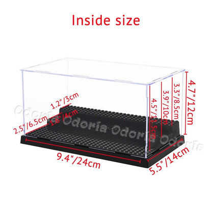 Odoria 3/4 Steps Building Blocks Bricks Acrylic Display Case Dustproof Clear Box Cabinet for Mini Figure City Moc Baseplates Jurassic Bricks