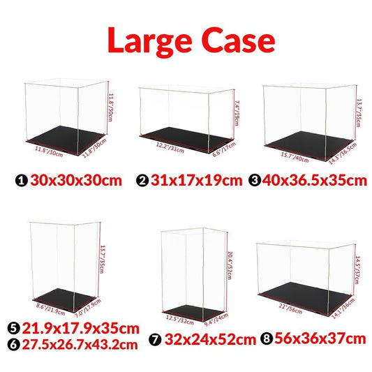 Odoria 30/35/43/52/56cm Large Acrylic Display Case Dustproof Clear Box Cabinet for Action Figure Collectibles Model Doll Scale Jurassic Bricks