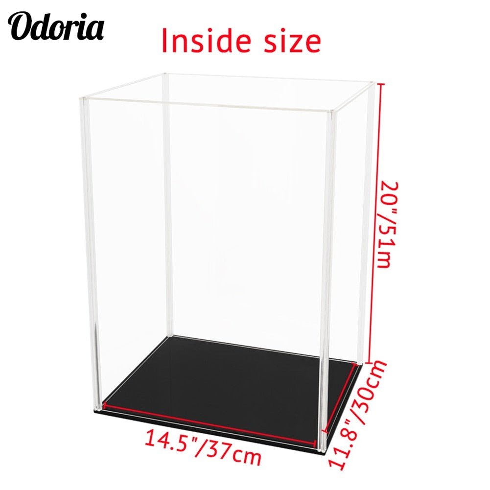 Odoria 34/40/51cm Sliding Door Acrylic Display Case Large Dustproof Clear Box Cabinet 1/87 1/35 Action Figure Collectibles Model Jurassic Bricks