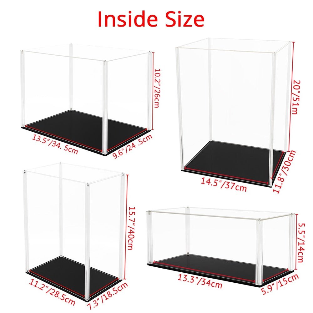 Odoria 34/40/51cm Sliding Door Acrylic Display Case Large Dustproof Clear Box Cabinet 1/87 1/35 Action Figure Collectibles Model Jurassic Bricks