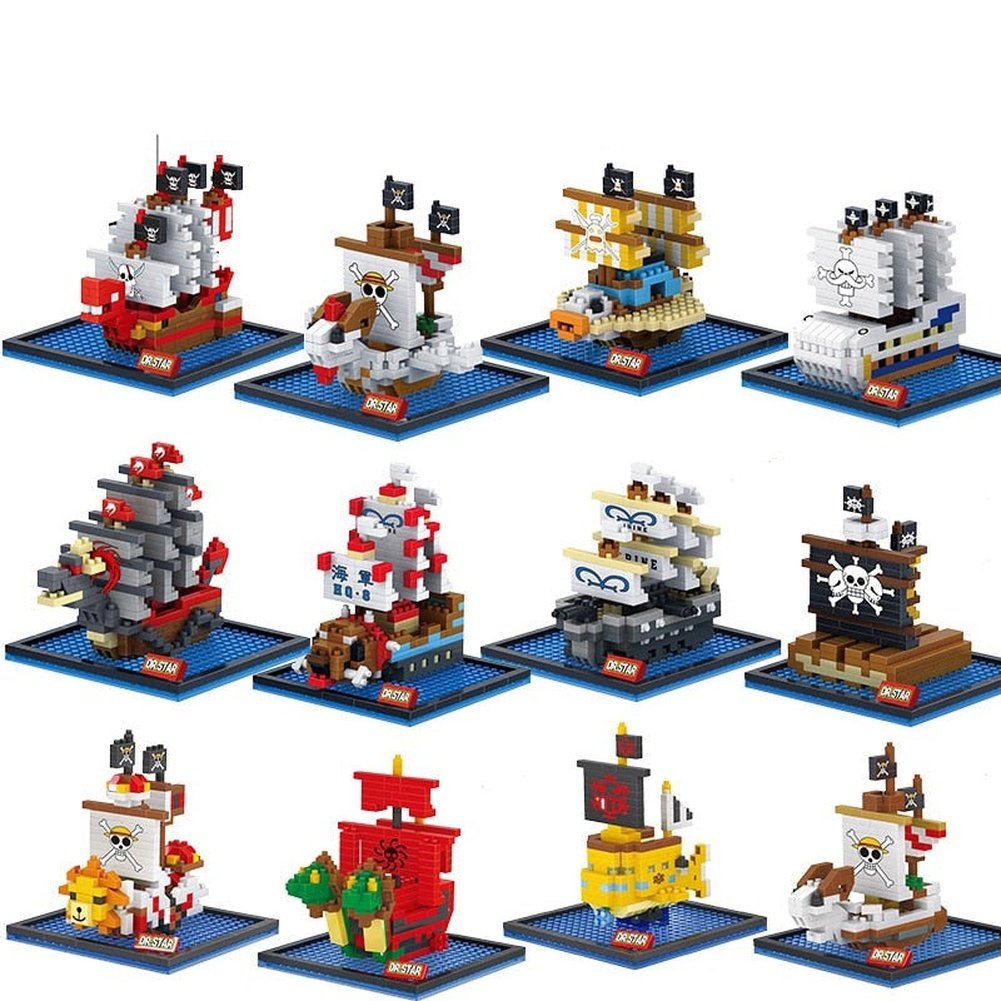 One Piece Pirate Ship Series Building Blocks Bricks Anime Figure Mini Action Figures Education Game Toys Kids Birthday Gifts Jurassic Bricks