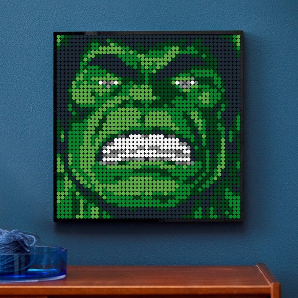 Pixel Art Mosaic Painting MOC Set DIY Hulkinged Green giant Building Blocks Pixel Painted decoration wall Diy Toys kids gifts Jurassic Bricks