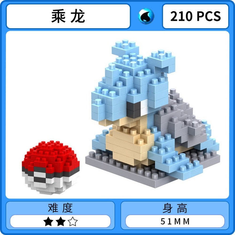 Pokemon Micro Building Blocks Squirtle Bulbasaur Charizard Blastoise Venusaur Charmander Gengar Abra Lapras Assembly Blocks Toys Jurassic Bricks