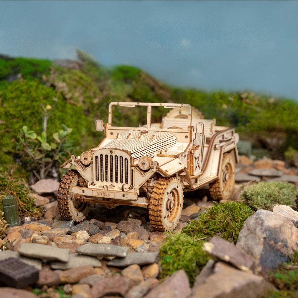 Robotime DIY 3D Transportation Wooden Model - Vintage Car Building Kits -  Toy Gift for Children