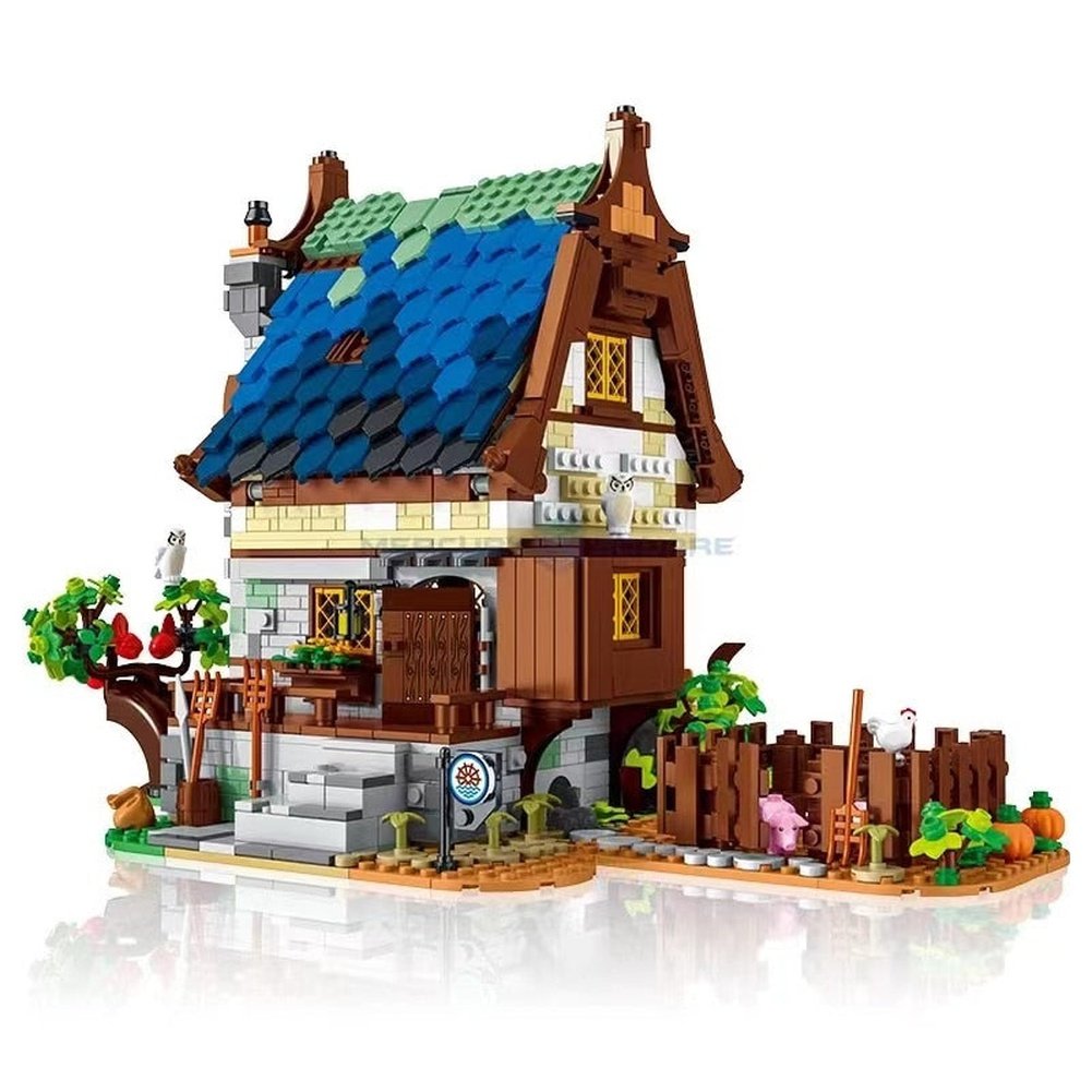 Custom MOC Same as Major Brands! 2724pcs Medieval Series Town Stable Model Creative Building Blocks City Horse House Bricks Diy Toys  For  Friends