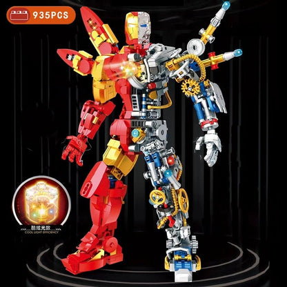 Custom MOC Same as Major Brands! 935PCS Half Perspective Machine Iron Heroes Display Book Ideas Figures Super Hero Avengers Building Block Toy Iron Man Boy Creative Child  Fun Game Building Block Toy