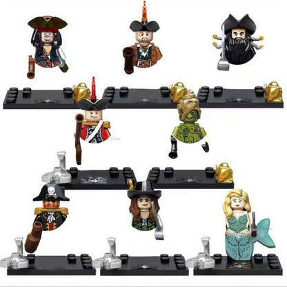 Custom MOC Same as Major Brands! Pirates of The Caribbean Jack Sparrow Classic Movie Figures Head Accessories Building Blocks toys  Series-086