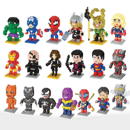 MOC NON LEGO Block Cartoon Anime Super Hero Avengers Superhero Iron Man Captain America Spider Toy DIY Building Bouwstenen Speelgoed