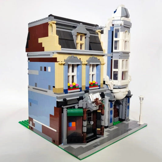 MOC NON LEGO Creative Expert Moc City Street View Book Shop Store Brick Modular House Model Building Blocks Toys Bookstore 2687pcs