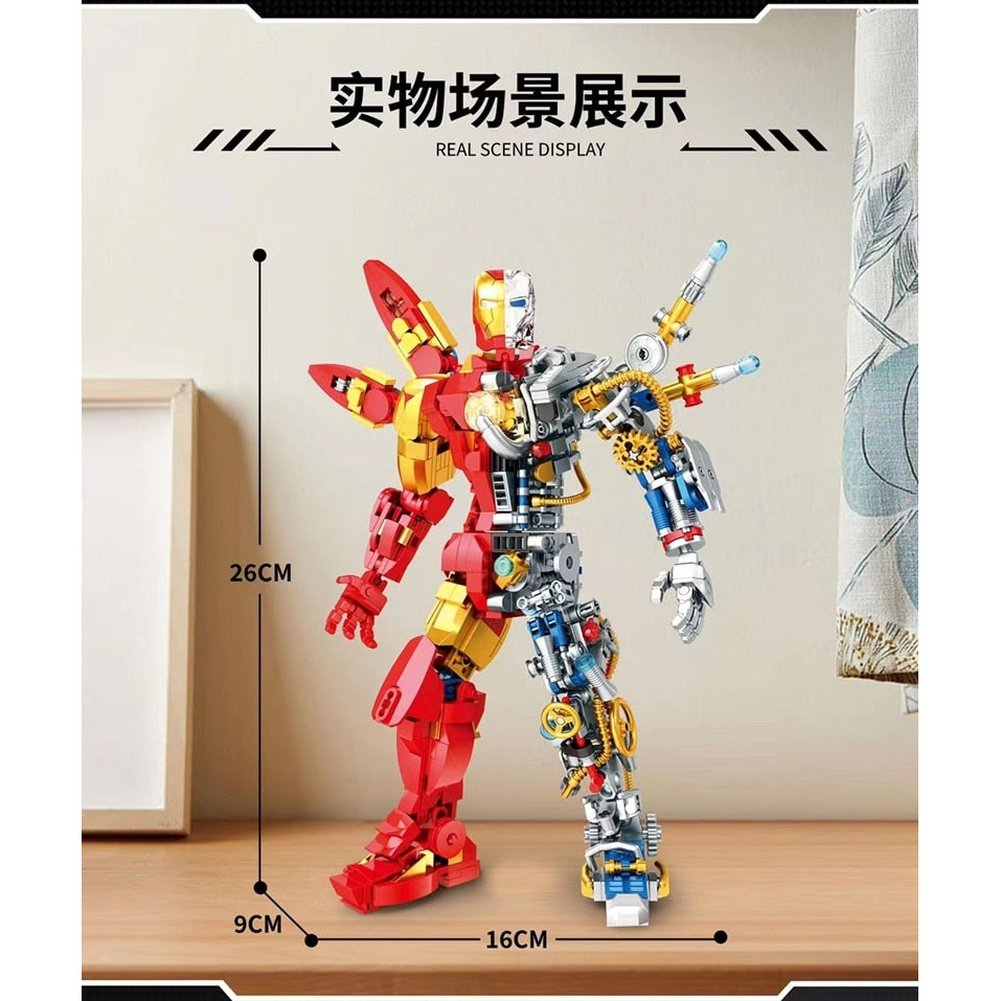 Custom MOC Same as Major Brands! 935PCS Half Perspective Machine Iron Heroes Display Book Ideas Figures Super Hero Avengers Building Block Toy Iron Man Boy Creative Child  Fun Game Building Block Toy