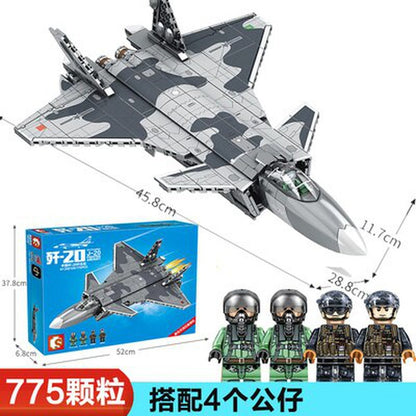 Custom MOC Same as Major Brands! Modern Soldier Planes Gunship Fighters Model Building Blocks Airplane  Toys Technical